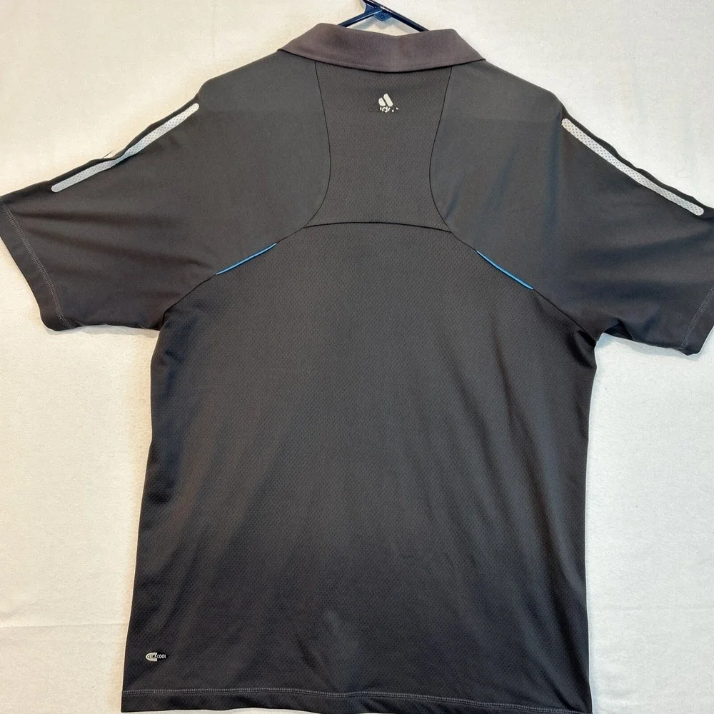 Adidas Mens Golf Polo Shirt Medium The Bull Jack Nicklaus Gray ClimaCool Polo